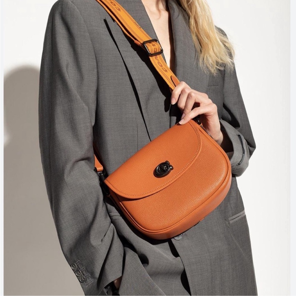 Coach Willow Saddle Bag With Leather And Web Straps - Picture 4 of 17